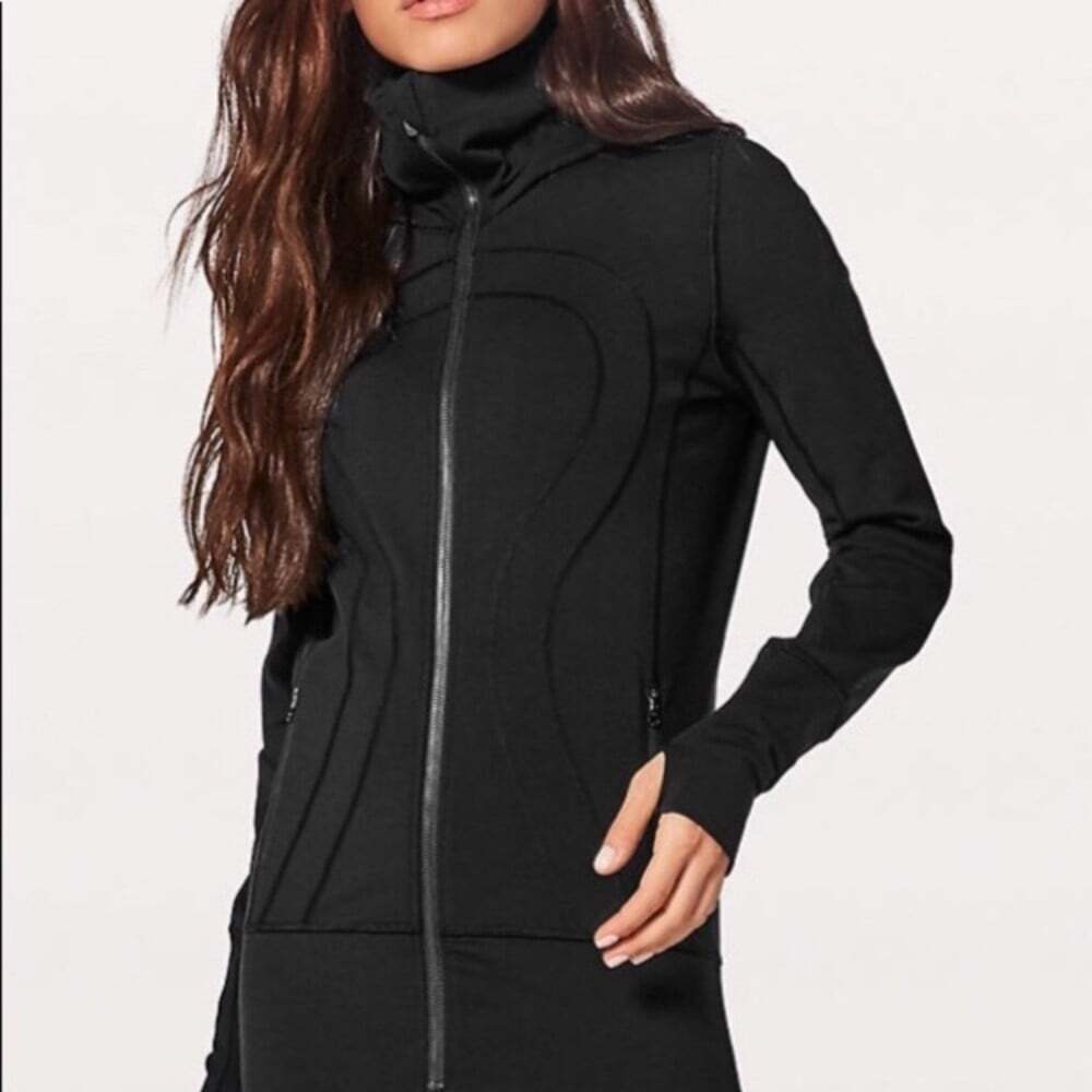 LULULEMON Women Stride Jacket Full Zip High Funnel Scuba Sz 4 Black 26-6